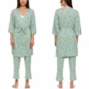🆕 Floral by Flora Nikrooz Madison Pajamas 3 Piece Set