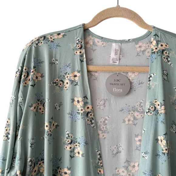 🆕 Floral by Flora Nikrooz Madison Pajamas 3 Piece Set