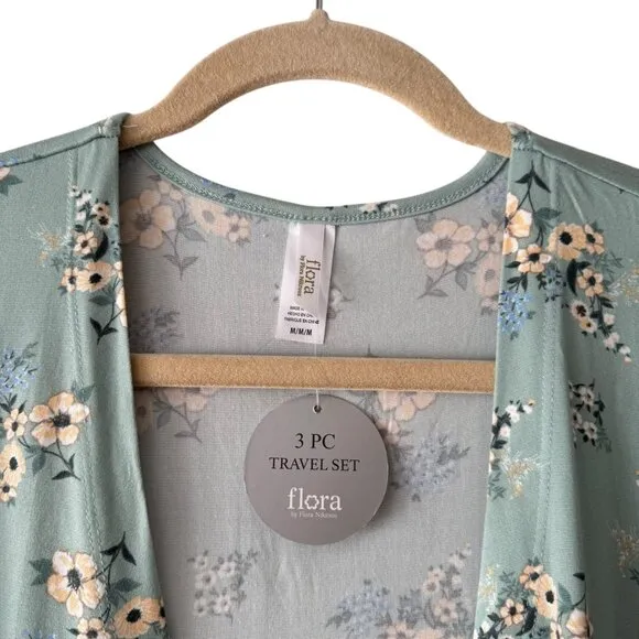 🆕 Floral by Flora Nikrooz Madison Pajamas 3 Piece Set