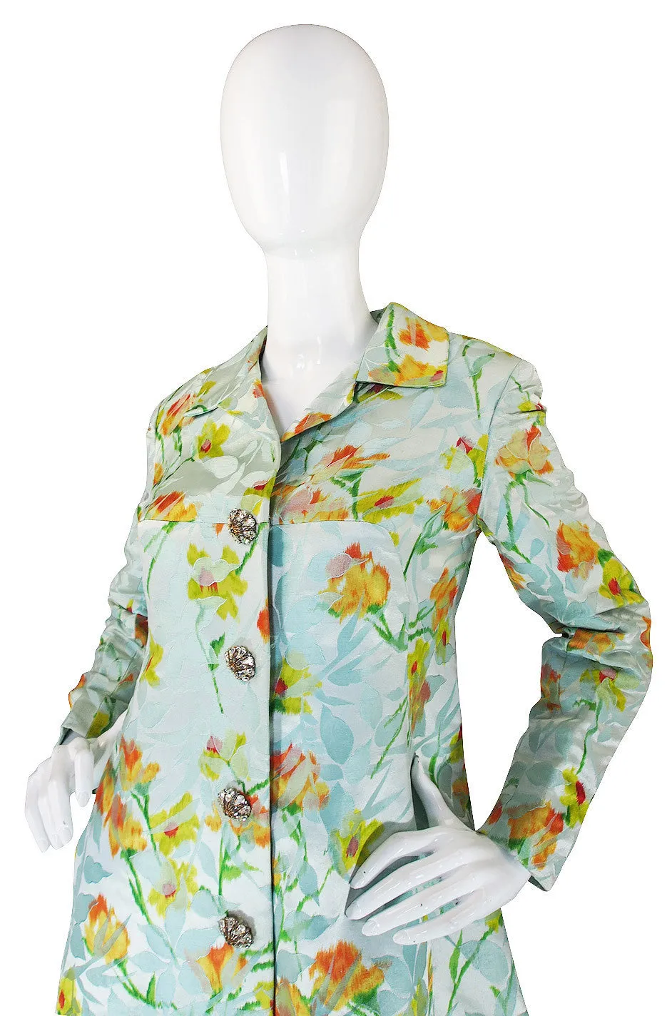1960s Wonderful Kiki Hart Silk Brocade Coat