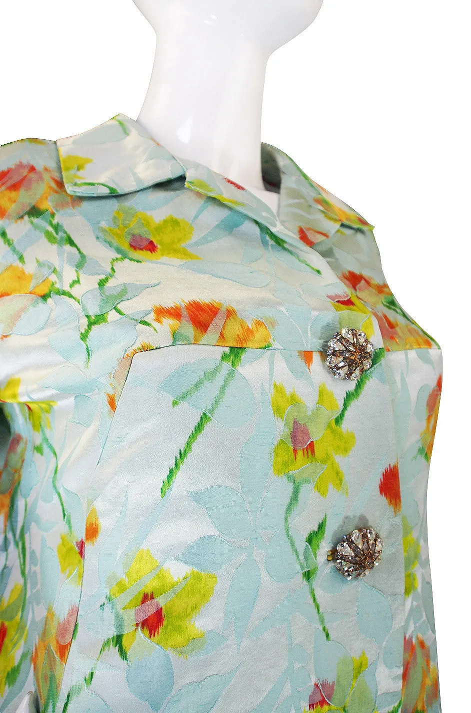 1960s Wonderful Kiki Hart Silk Brocade Coat