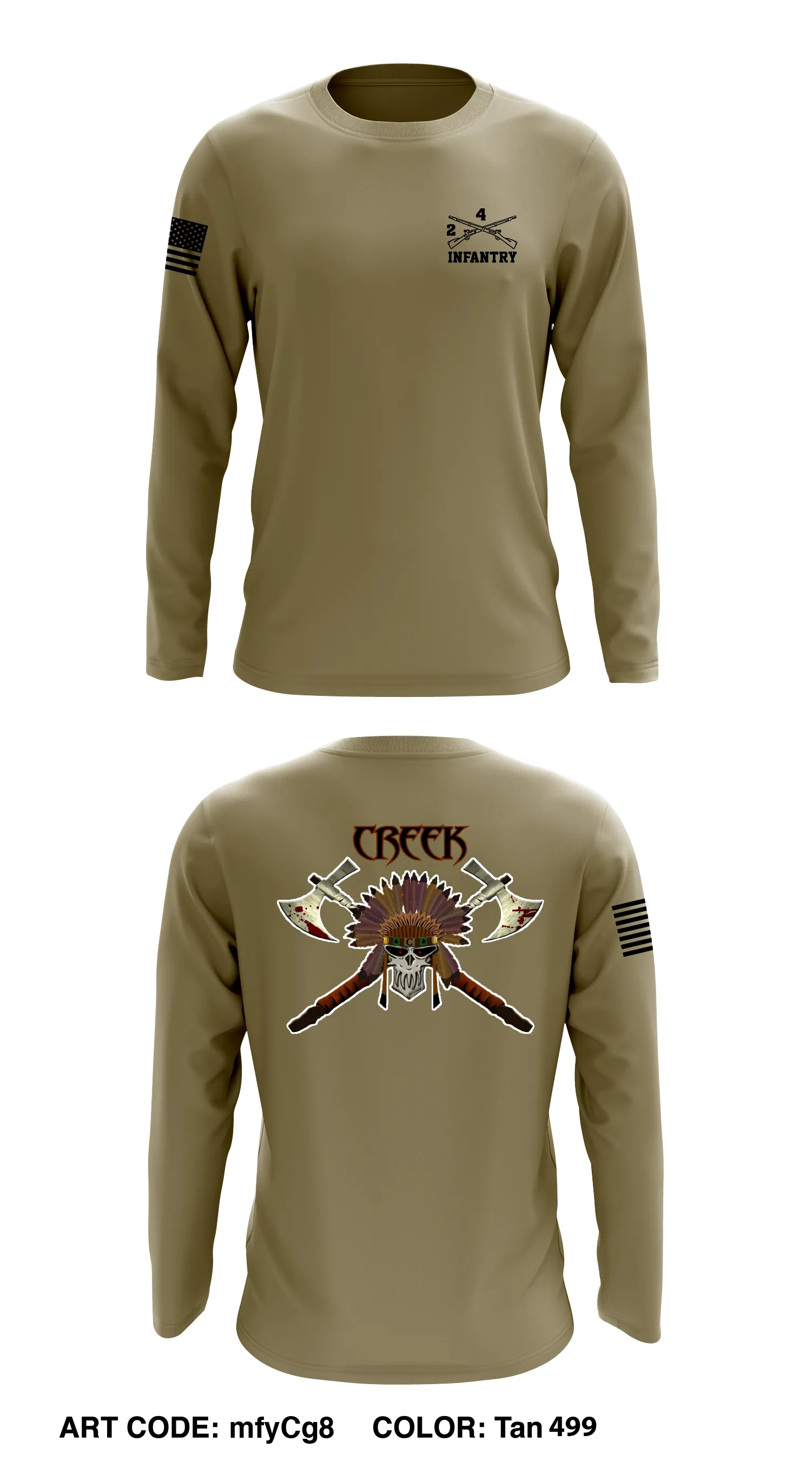 2-4 IN, Creek Co Store 1 Core Men's LS Performance Tee - mfyCg8