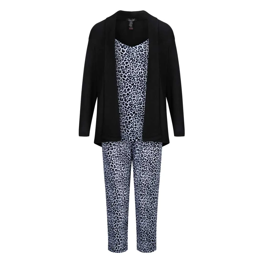 3-Piece Super Soft Robe and Capri Women's Pajama Set