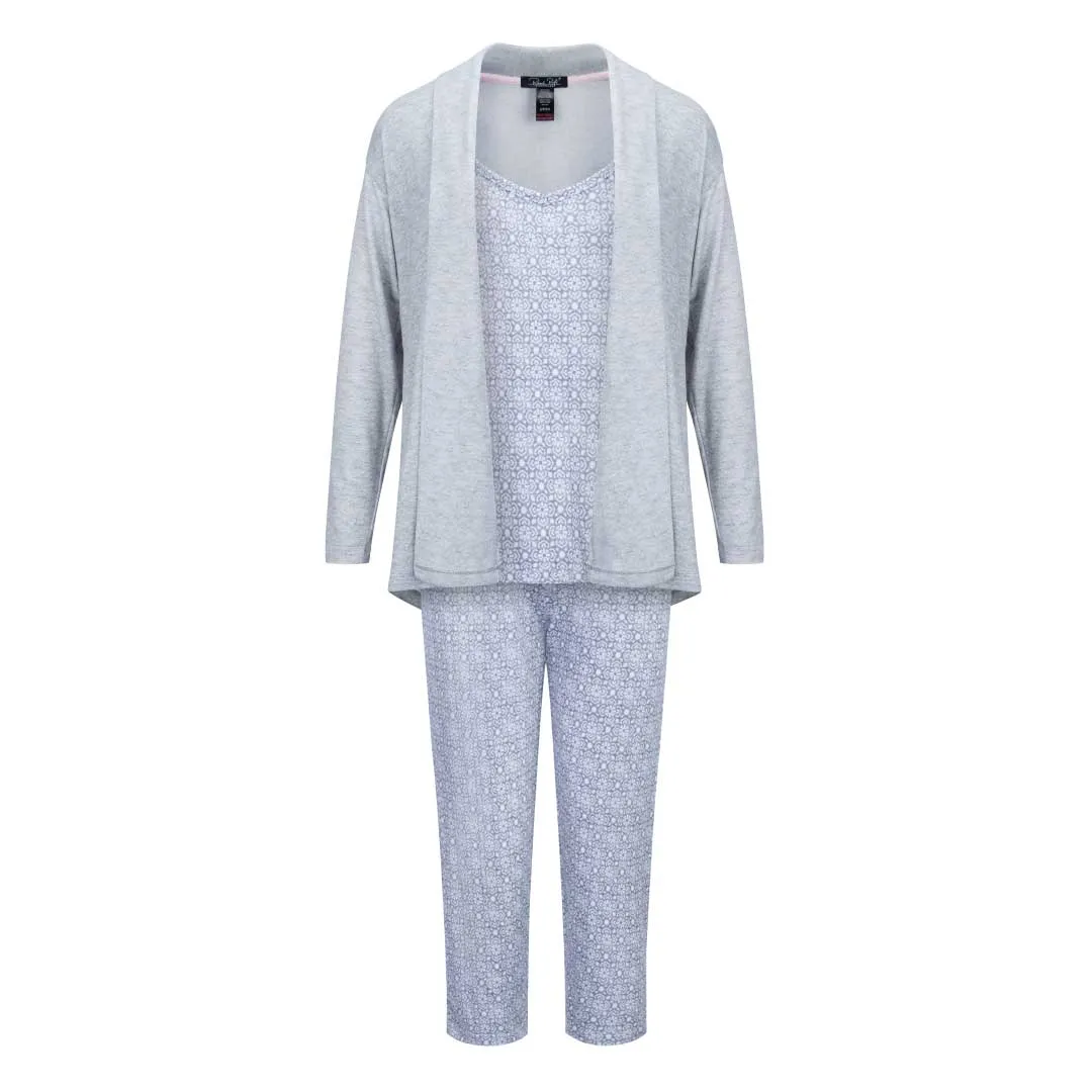 3-Piece Super Soft Robe and Capri Women's Pajama Set