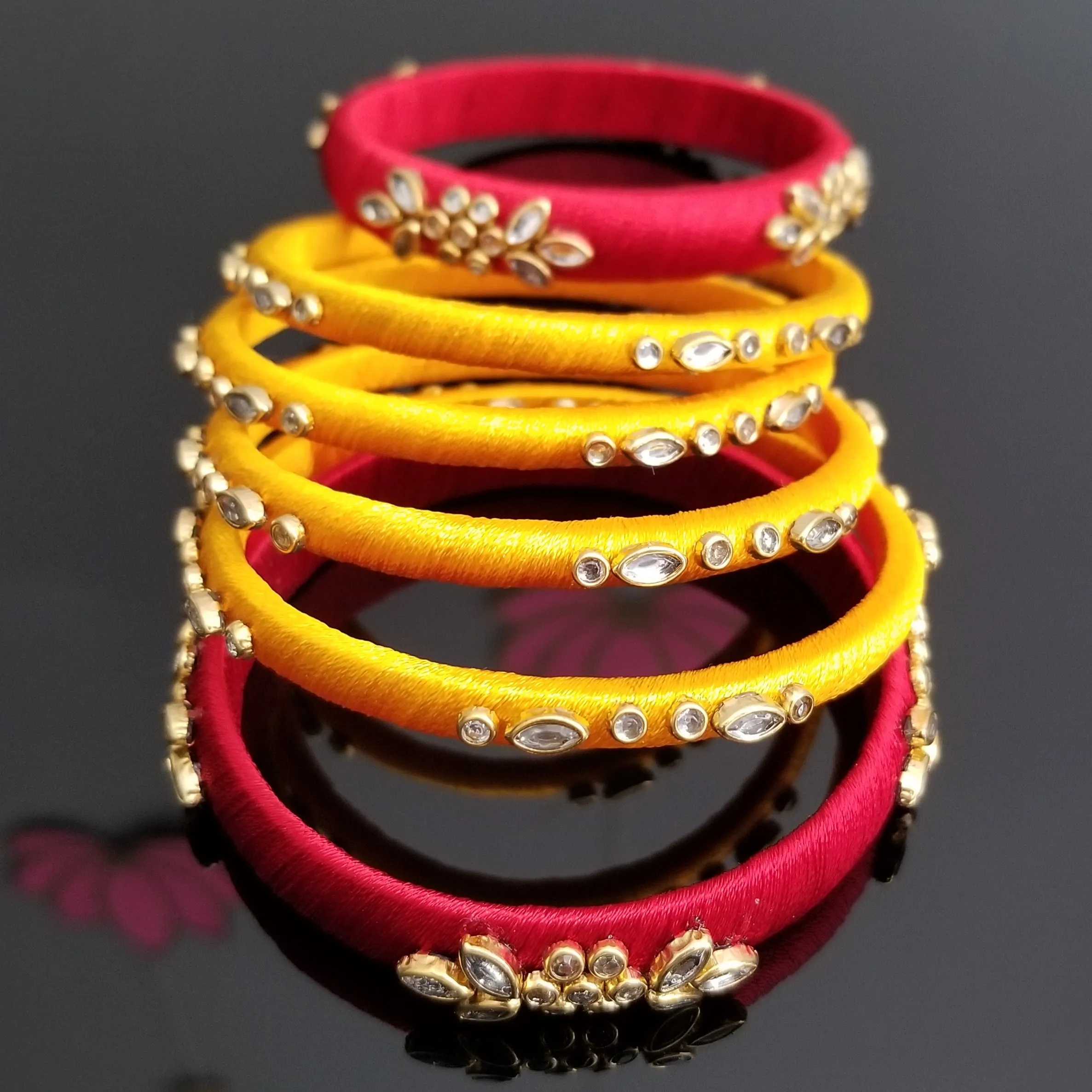 6 PC Silk Thread Bangles 1714