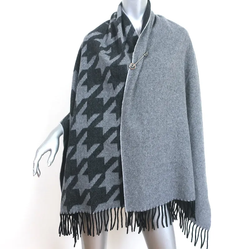 ACNE Studios Houndstooth Shawl Scarf Gray Virgin Wool