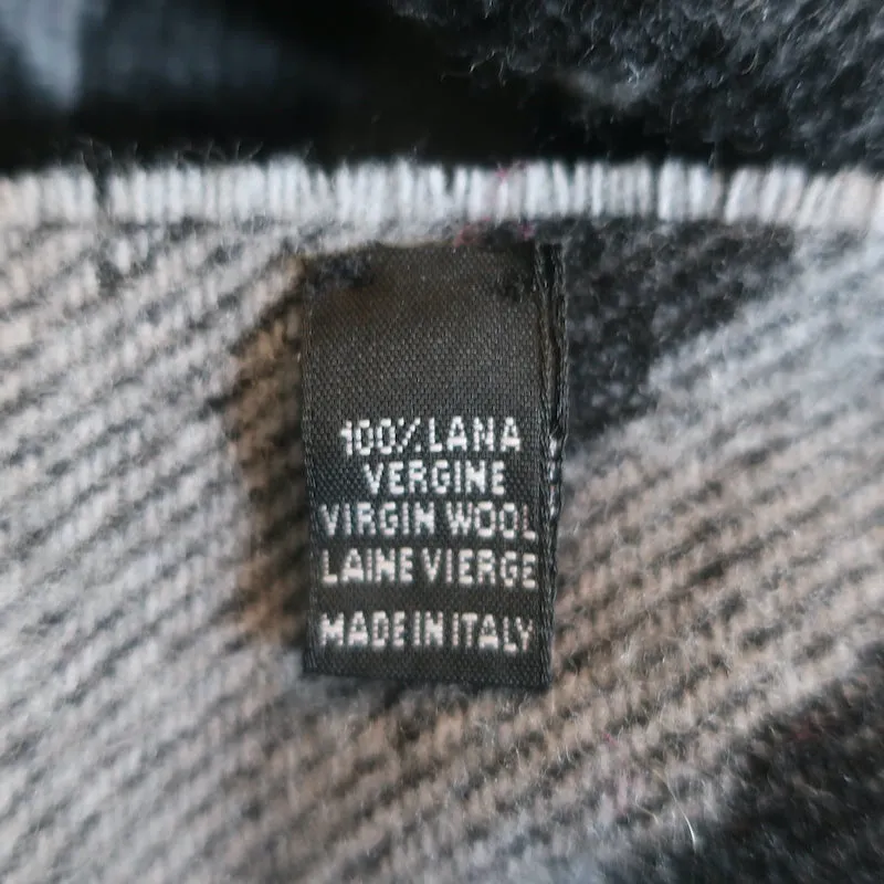 ACNE Studios Houndstooth Shawl Scarf Gray Virgin Wool