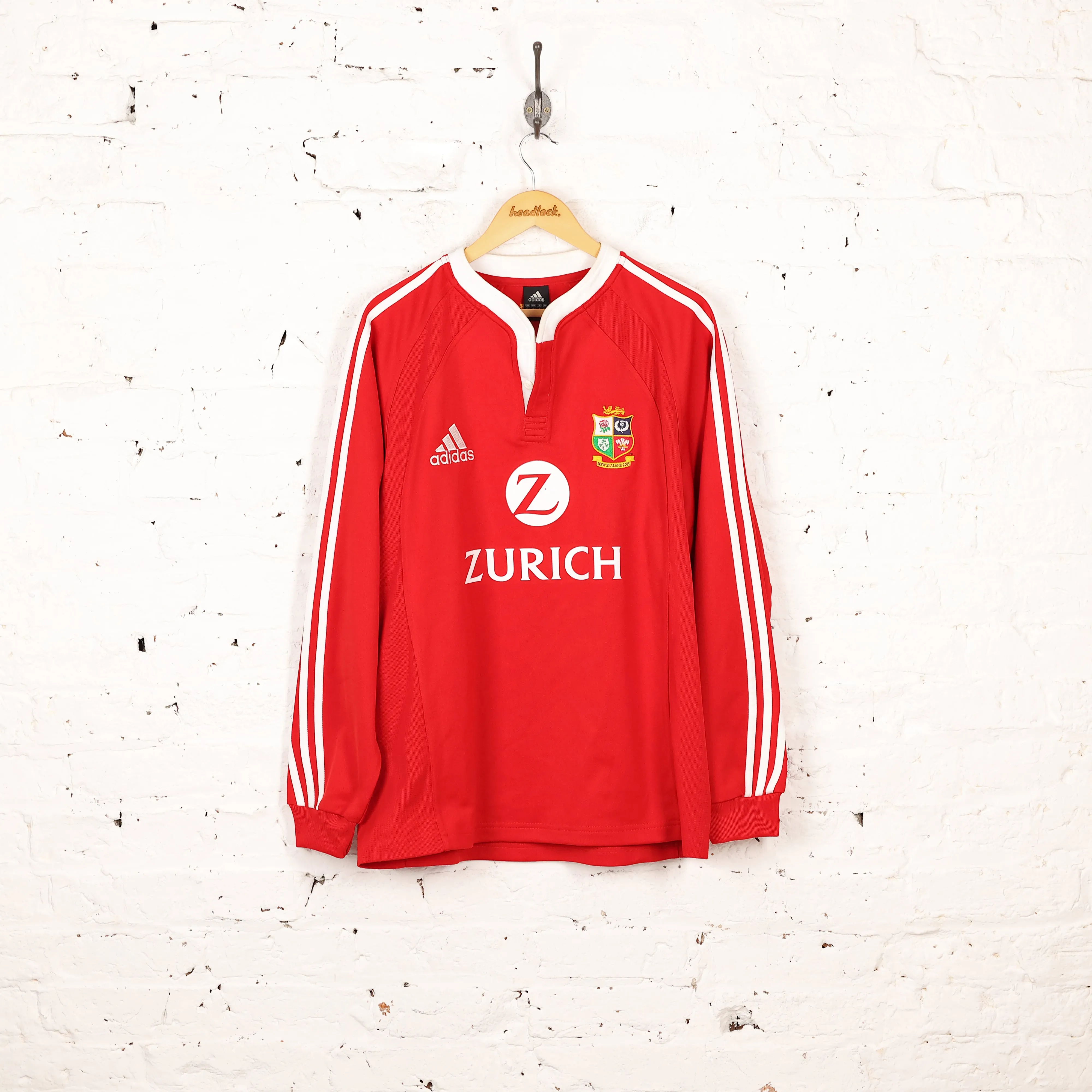Adidas British and Irish Lions 2005 Long Sleeve Rugby Shirt - Red - L