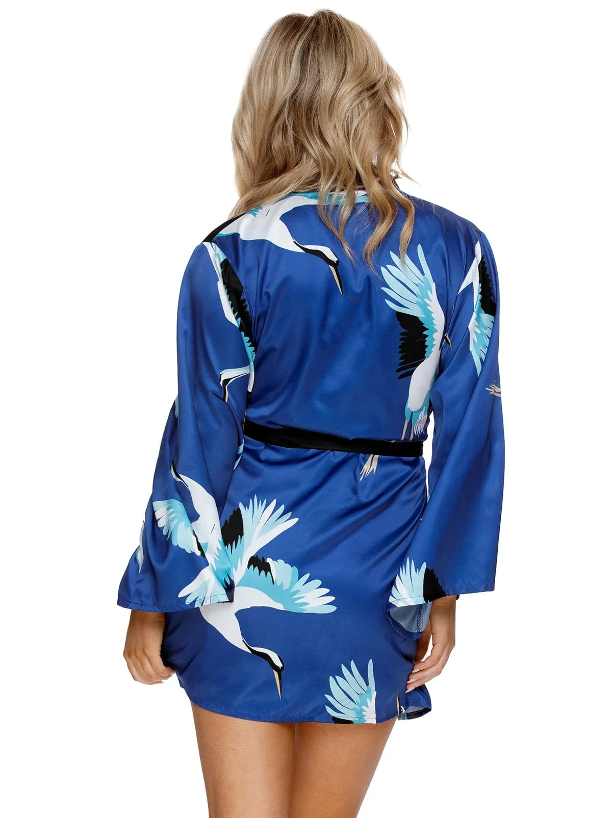 Adrienne Printed Satin Kimono