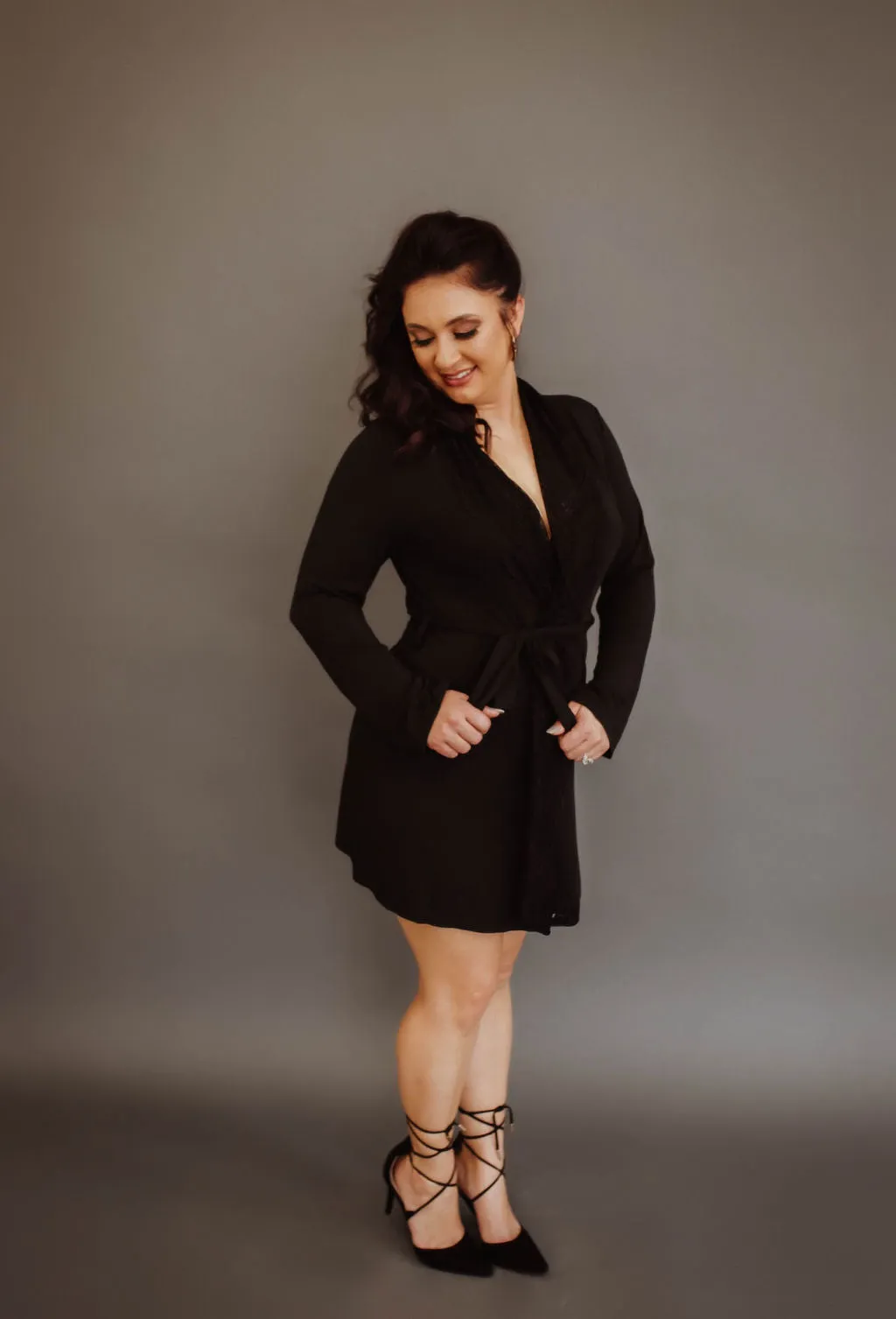 All Lace Robe (Black W/Black Lace)