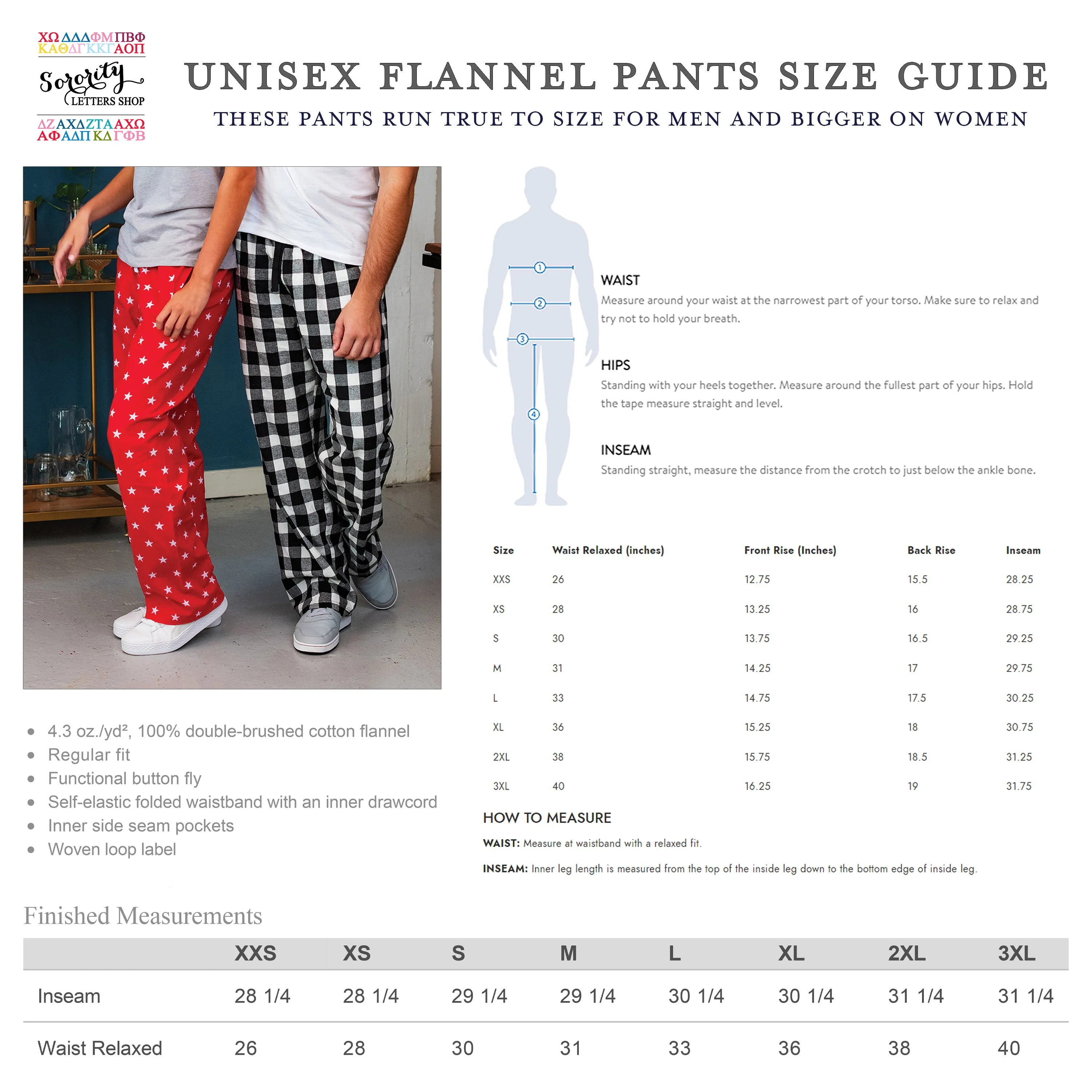 Alpha Omicron Pi Flannel Pants