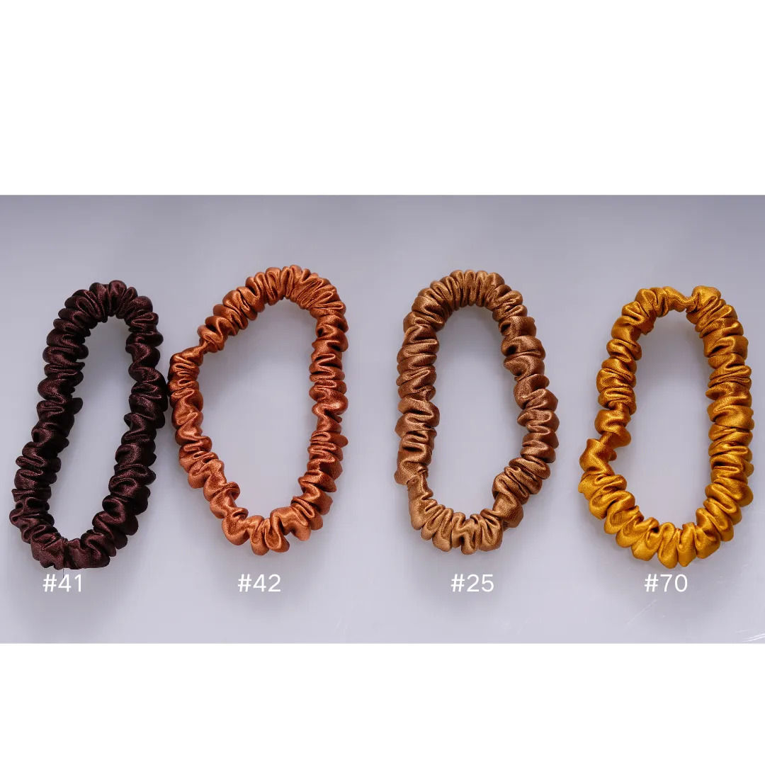 Amber silk scrunchies mini