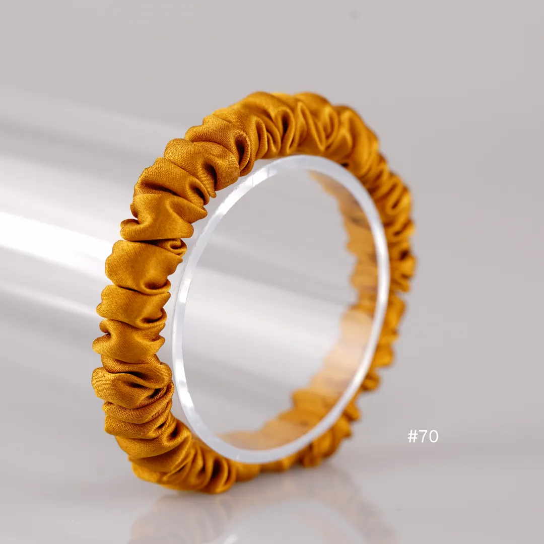 Amber silk scrunchies mini