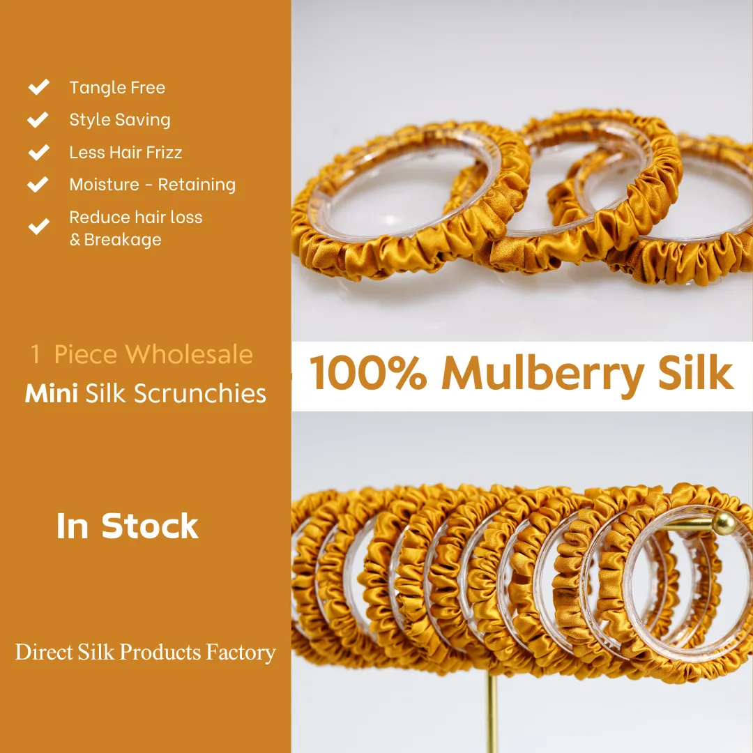 Amber silk scrunchies mini