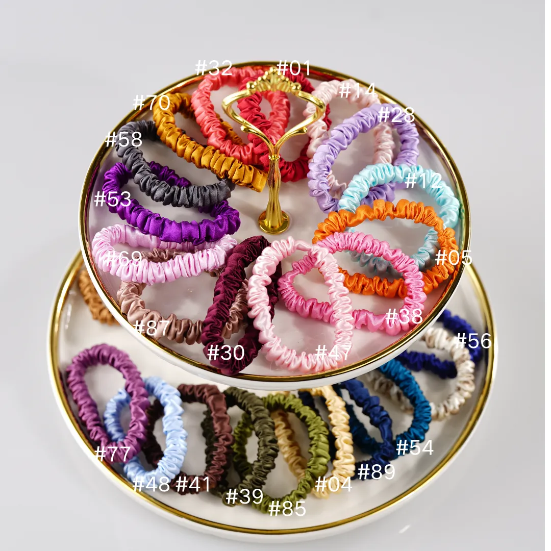 Amber silk scrunchies mini