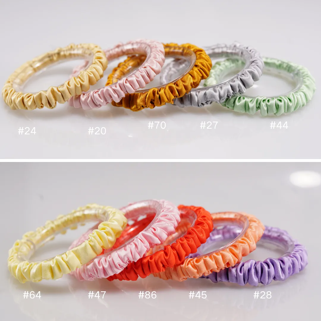 Amber silk scrunchies mini