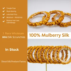 Amber silk scrunchies mini