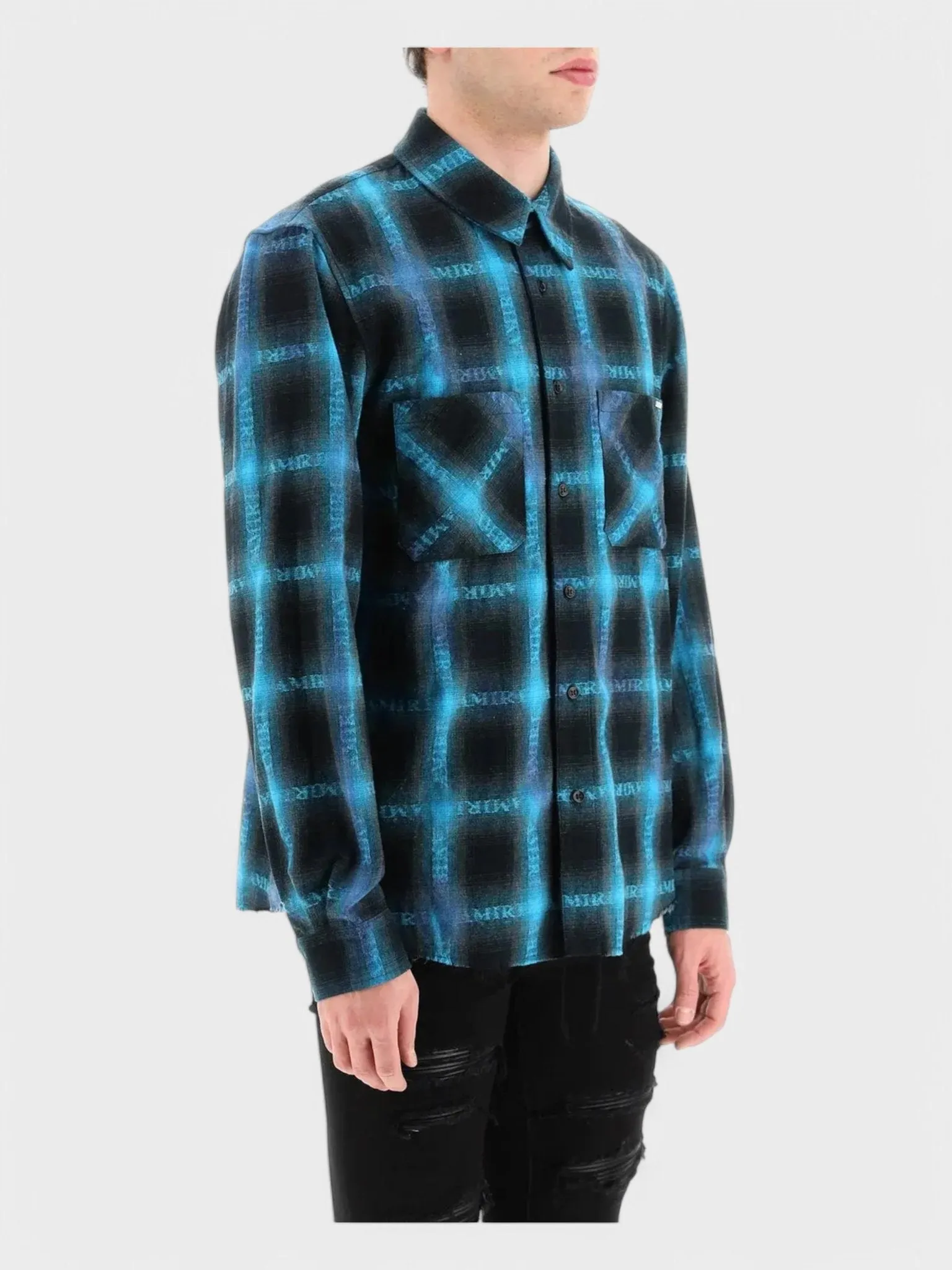 Amiri Plaid Shirt Blue