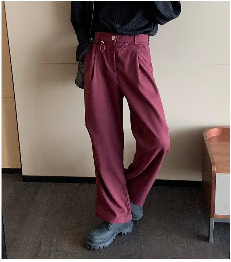Anti-wrinkle Straight Leg Pleated Pants
