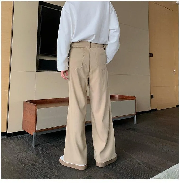 Anti-wrinkle Straight Leg Pleated Pants