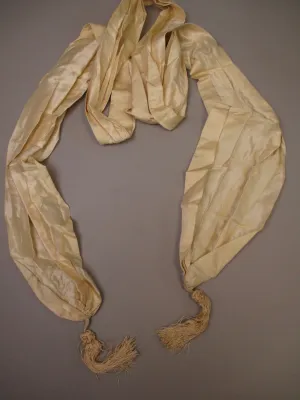 Antique Victorian Civil War Era Silk Bridal sash w tassels