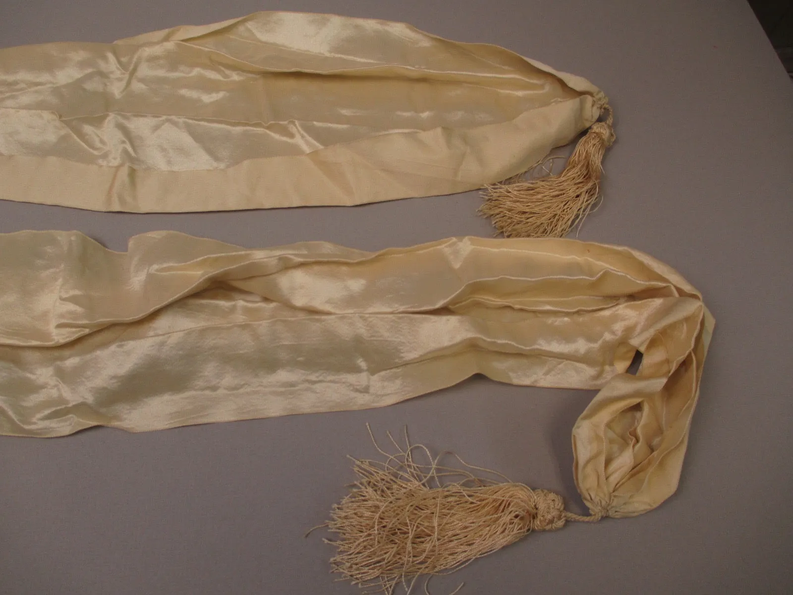 Antique Victorian Civil War Era Silk Bridal sash w tassels