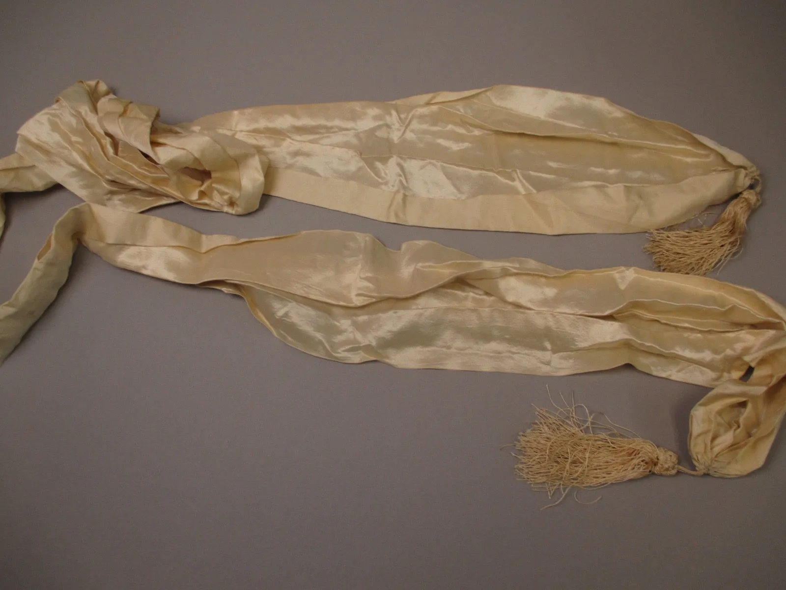 Antique Victorian Civil War Era Silk Bridal sash w tassels
