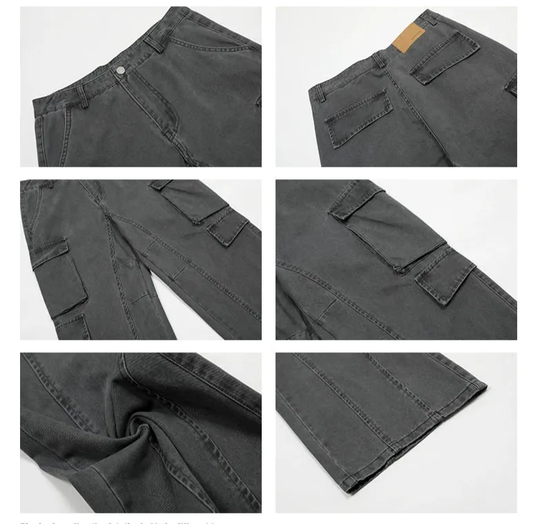 Army Green Straight-leg Cargo Pants