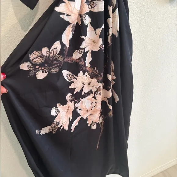 BABEYOND Long Floral Satin Kimono Robe Silky Sleepware and Bath Robe
