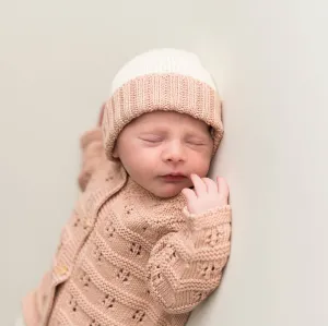 Bicolor hat pink-ecru