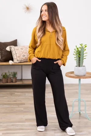 Black Buttery Soft Straight Leg Yoga Pants