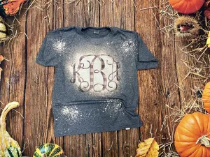 Black Cream Plaid Monogram Bleach Shirt