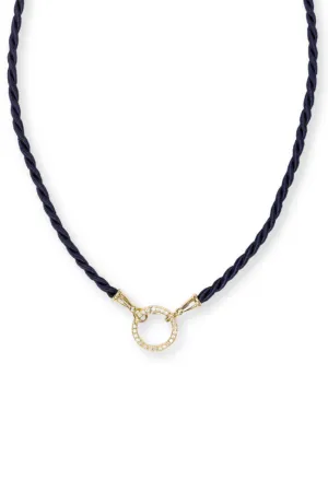 Black Silk Cord | Diamond Clasp