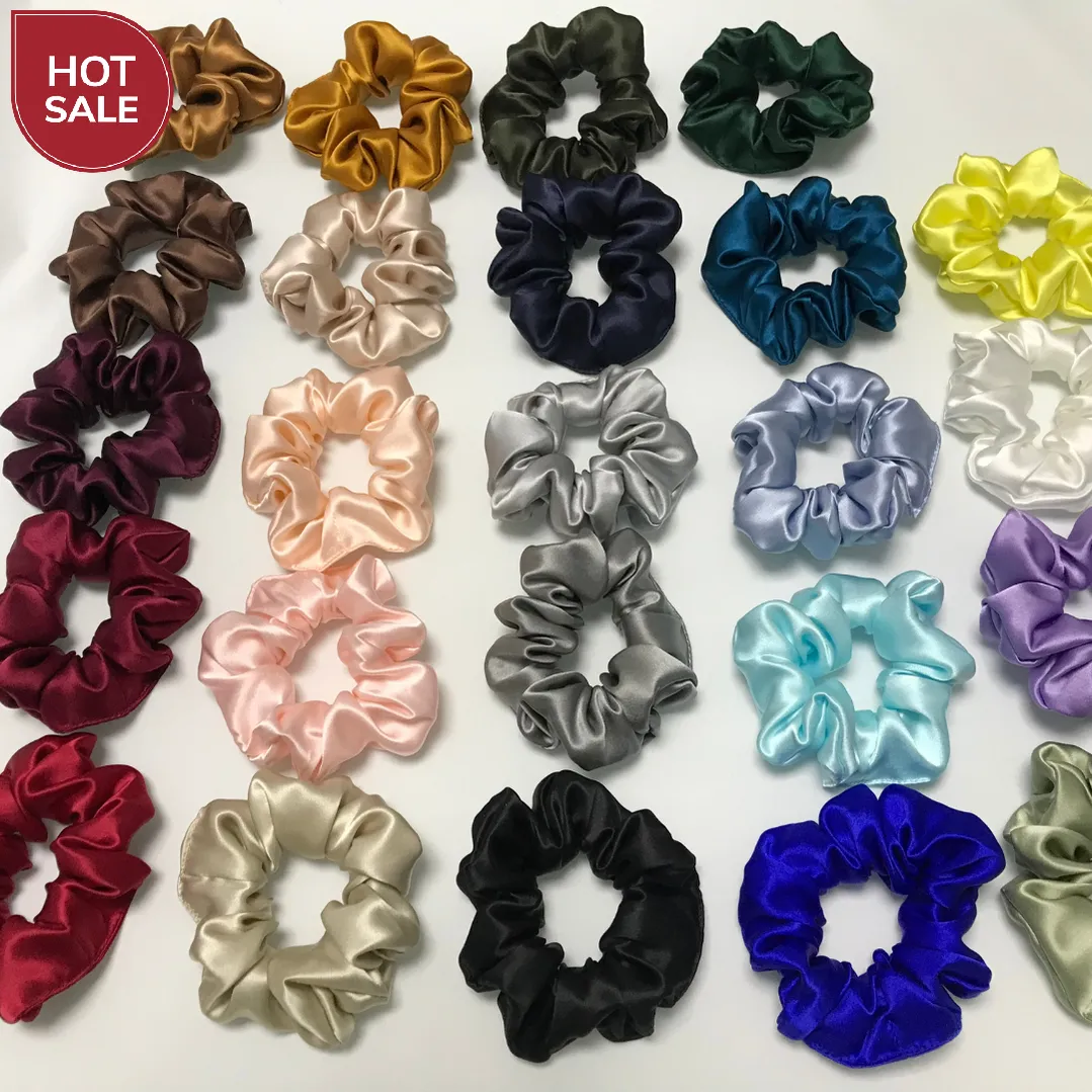 Black Silk Scrunchie Large