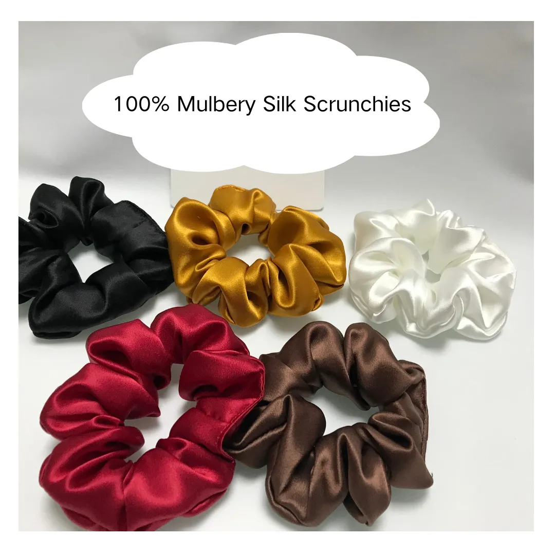 Black Silk Scrunchie Large