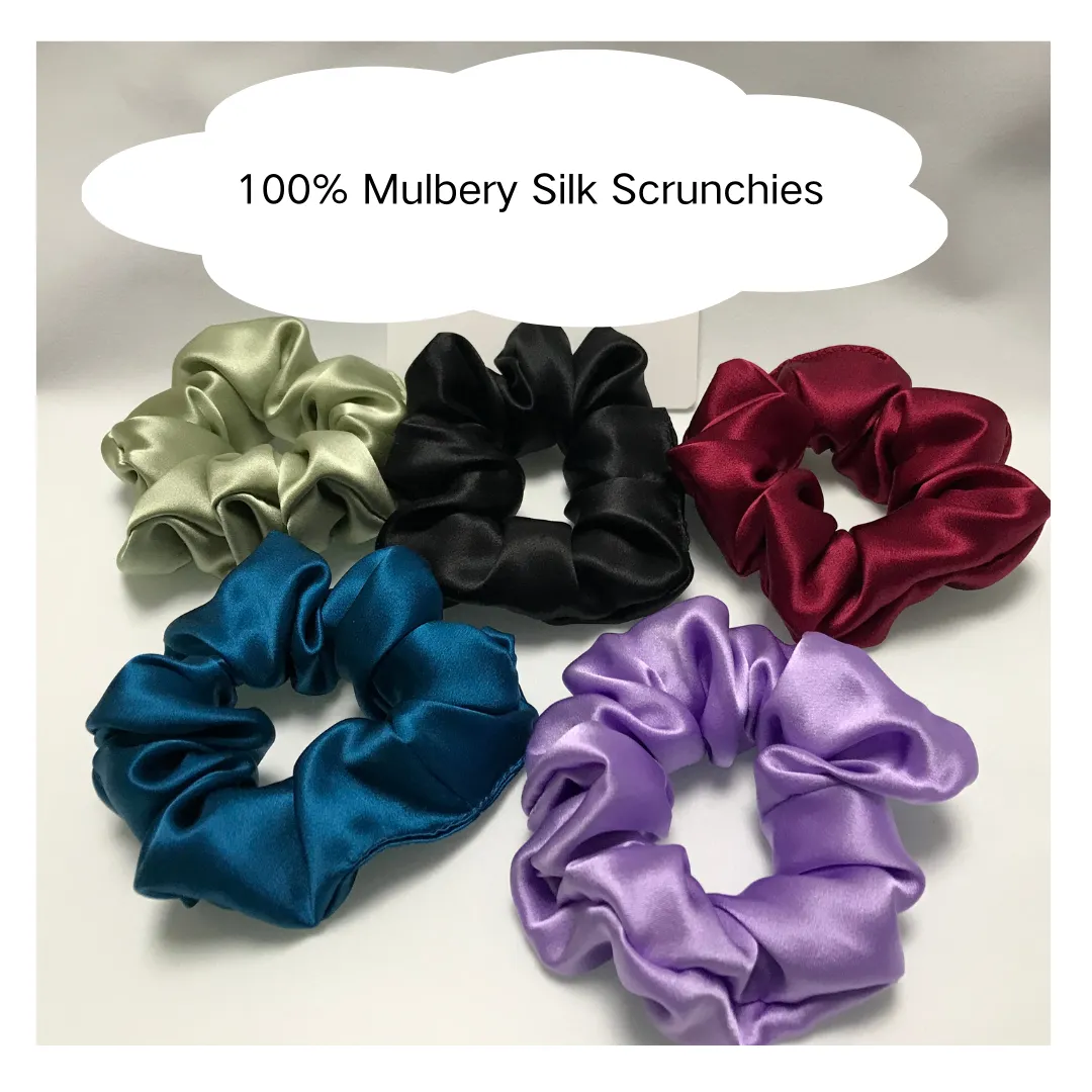 Black Silk Scrunchie Large