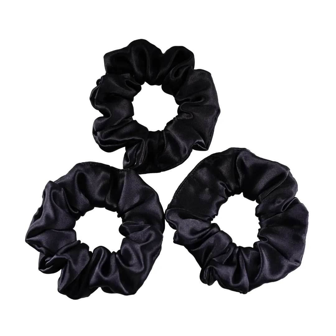 Black Silk Scrunchie Large