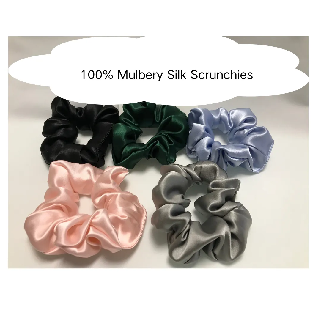 Black Silk Scrunchie Large