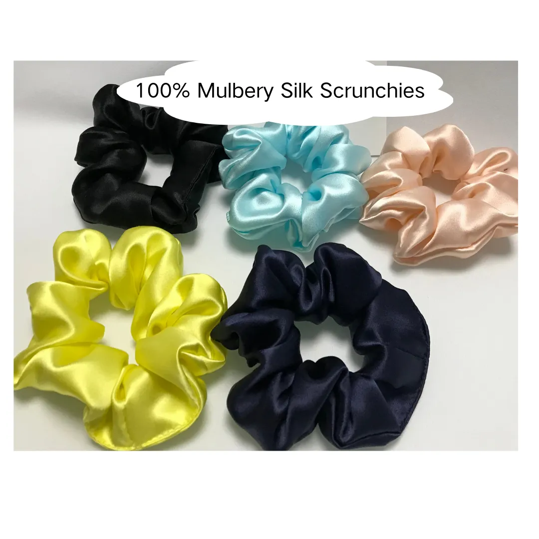 Black Silk Scrunchie Large