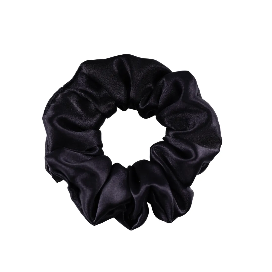 Black Silk Scrunchie Large