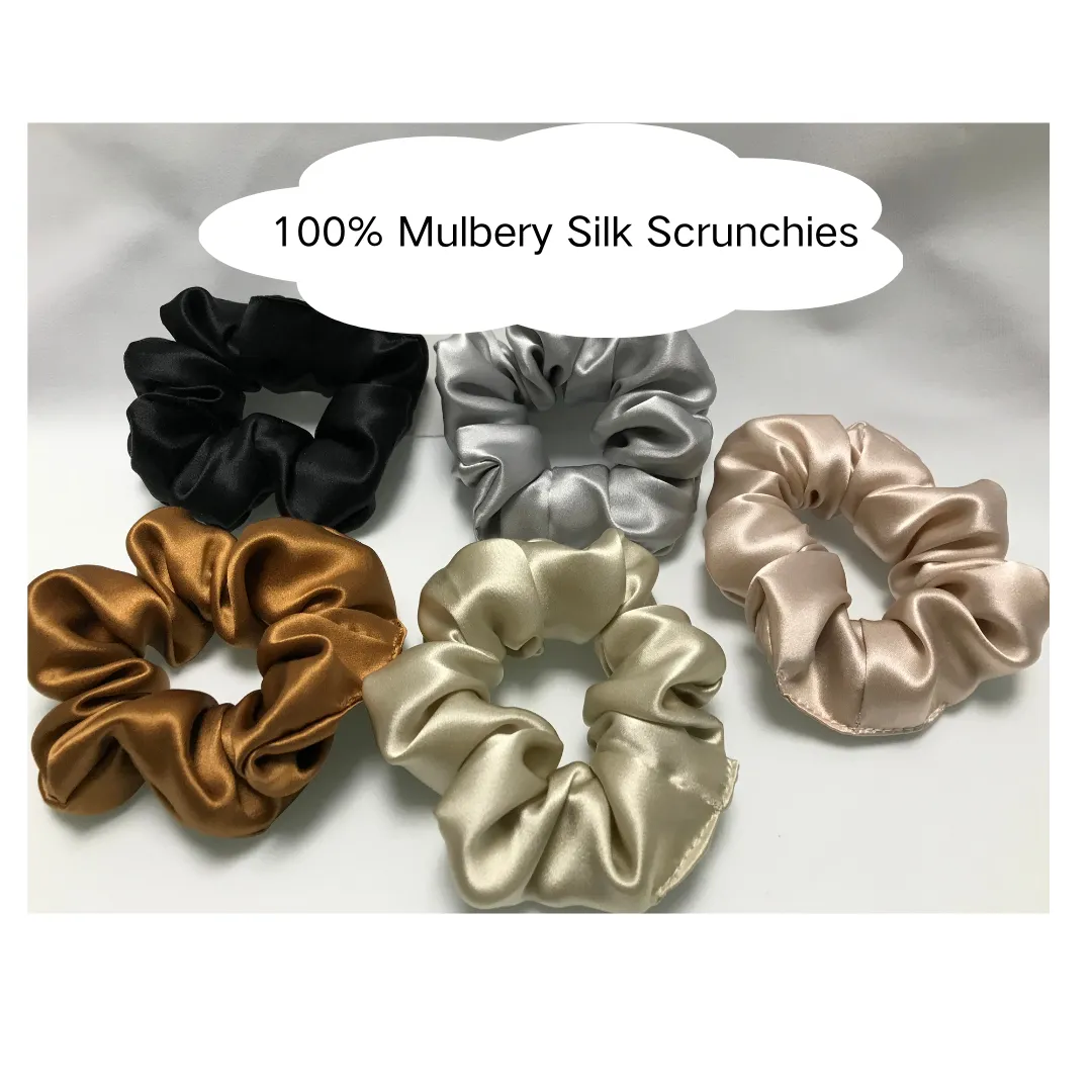 Black Silk Scrunchie Large
