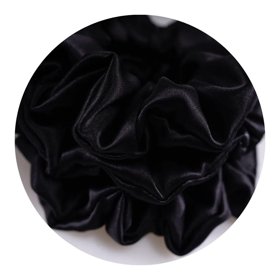 Black Silk Scrunchie Large