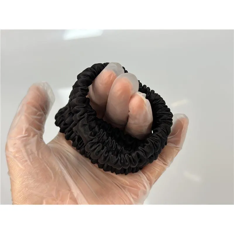 Black silk scrunchies mini - In Stock