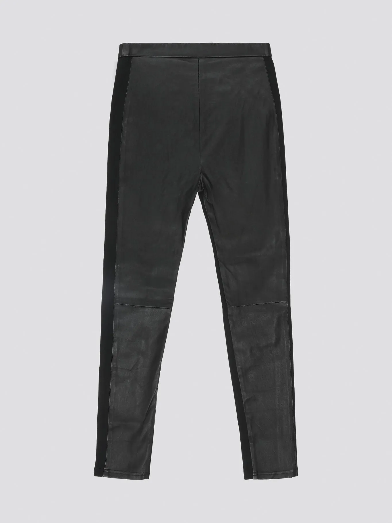 Black Slim Fit Leather Pants