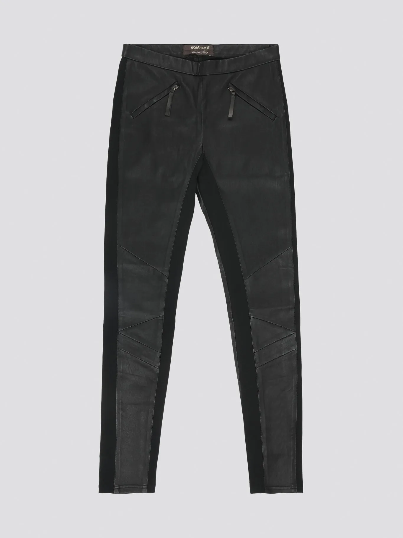 Black Slim Fit Leather Pants