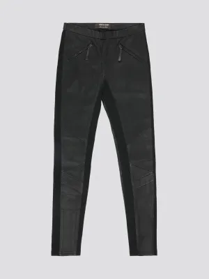 Black Slim Fit Leather Pants