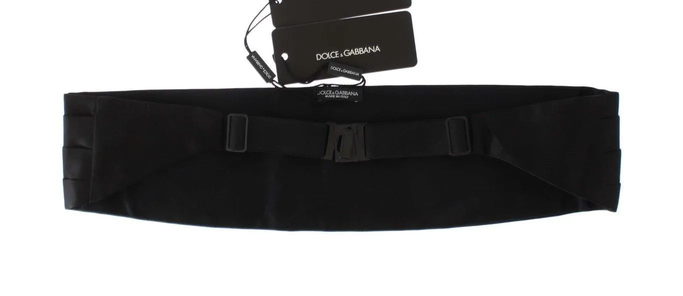 Black Wide Belt Silk Cummerbund
