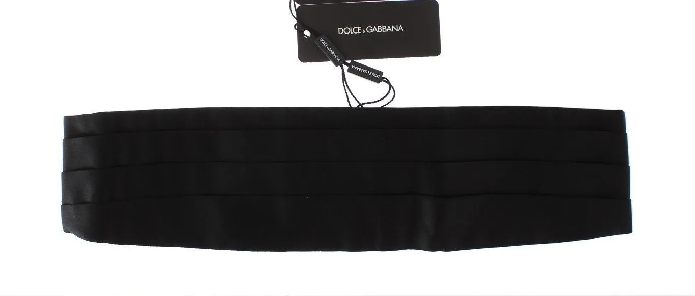 Black Wide Belt Silk Cummerbund