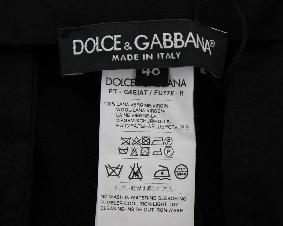 Black Wool Slim Fit Casual Pants