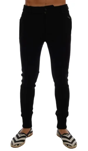 Black Wool Slim Fit Dress Pants